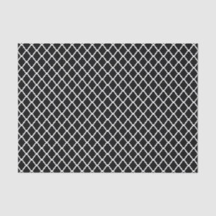 Modern Black and White Moroccan Quatrefoil Pattern Tissuepapier