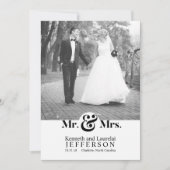 Modern Black and White Mr. en Mr. Announcement Aankondiging (Voorkant)