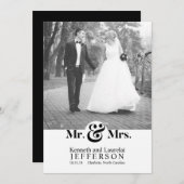 Modern Black and White Mr. en Mr. Announcement Aankondiging (Voorkant / Achterkant)