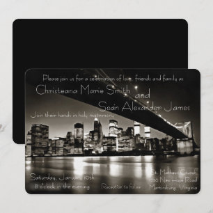 Modern Black and White New York bij nacht Kaart