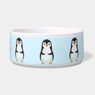 Modern Black and White Penguin on Light Blue Voerbakje