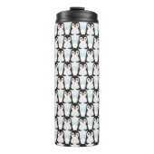 Modern Black and White Penguin Pattern Thermosbeker (Voorkant)