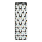 Modern Black and White Penguin Pattern Thermosbeker (Achterkant)