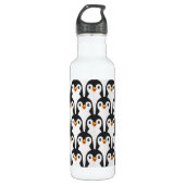Modern Black and White Penguin Pattern Waterfles (Voorkant)