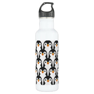 Modern Black and White Penguin Pattern Waterfles