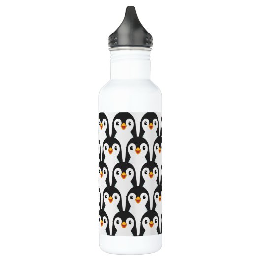 Modern Black and White Penguin Pattern Waterfles (Links)