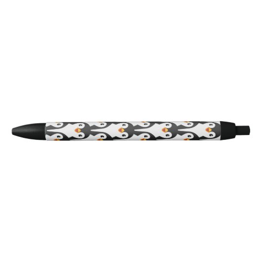 Modern Black and White Penguin Pattern Zwarte Inkt Pen (Voorkant)