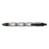 Modern Black and White Penguin Pattern Zwarte Inkt Pen (Achterkant)