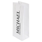 Modern Black and White Personalized Groomsman Wijn Cadeautas (Voorkant Gekanteld)