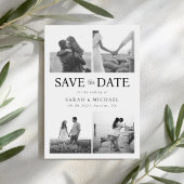 Modern Black and White Photo Collage Wedding Save The Date