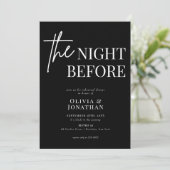 Modern Black and White Photo Rehearsal Dinner Kaart (Staand voorkant)