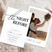 Modern Black and White Photo Rehearsal Dinner Kaart