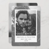 Modern Black and White Photo Wedding Invitation (Devant / Derrière)