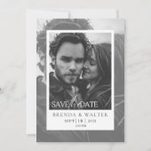 Modern Black and White Photo Wedding Invitation (Devant)