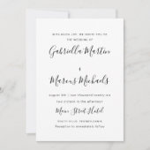 Modern Black and White Photo Wedding Invitation Kaart (Voorkant)