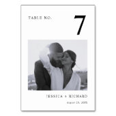 Modern Black and White Photo Wedding Kaart (Achterkant)