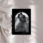Modern Black and White Photo Wedding Kaart