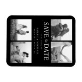 Modern Black and White Photo Wedding Save the Date Magneet (Horizontaal)