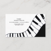 Modern Black and White Piano Teacher Visitekaartje (Achterkant)