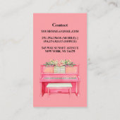 Modern Black and White Piano Teacher Visitekaartje (Achterkant)