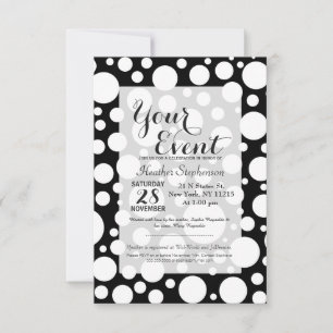 Modern Black and White Polka Dot Pattern Kaart