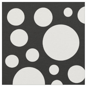 Modern Black and White Polka Dot Pattern Stof
