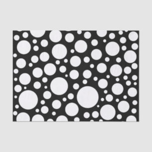 Modern Black and White Polka Dot Pattern Tissuepapier
