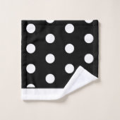 Modern Black and White Polka Dots Bad Handdoek (Wasdoekje)