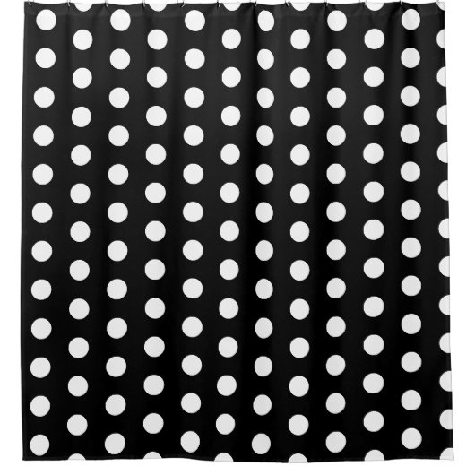 Modern Black and White Polka Dots Douchegordijn (Voorkant)