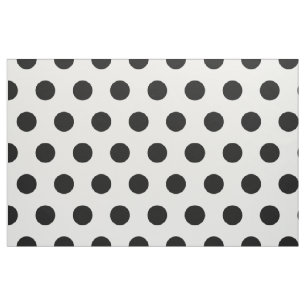 Modern Black and White Polka Dots Stof