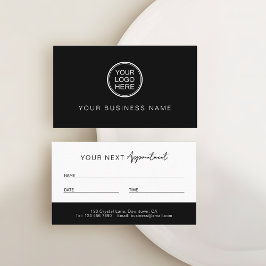 Modern Black and White Professional Afsprakenkaartje
