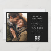 Modern Black and White QR Code Photo Save The Date (Achterkant)