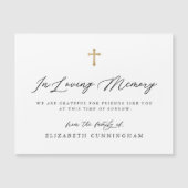 Modern Black and White Simple Faux Cross Memorial (Voorkant)
