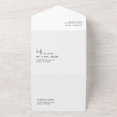 Modern Black and White Simple Weddenfoto All In One Uitnodiging (Buitenkant)