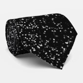 Modern Black and White Snowy Confetti Pattern Stropdas (Opgerold)