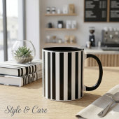 Modern Black and White Striped Combo Mug