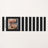 Modern Black And White Striped Personalized Photo Yogamat (Voorkant (horizontaal))