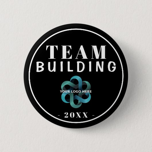Modern Black and White Team Building Logo Button (Voorkant)