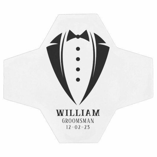 Modern Black and White Tuxedo Groomsman Gift Voetbal (Enkel)