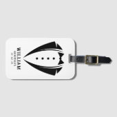 Modern Black and White Tuxedo Groomsman Gifts Bagagelabel (Voorkant (horizontaal))