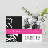 Modern Black and White Wedding Invitation Save The Date (Staand voorkant)