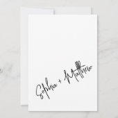 Modern Black and White  Wedding Photo Save The Date (Achterkant)