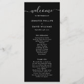 Modern Black and White Wedding Programme Programma (Voorkant)