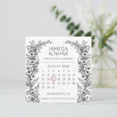 Modern Black and White Wedding Save The Date   (Debout devant)