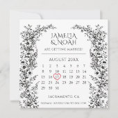Modern Black and White Wedding Save The Date   (Devant)