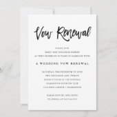 Modern Black and White Wedding Vow Renewal Kaart (Voorkant)