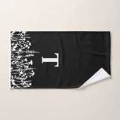 Modern Black and White Wildflower Custom Handdoek (Handdoek)