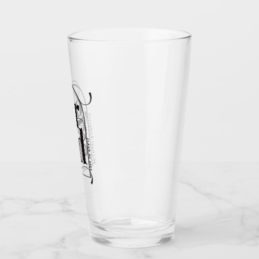 Modern Black Arch Bold Afstuderen Drink Glas (Links)