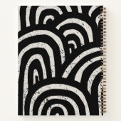 Modern Black Arch Patroon & Script Monogram Notitieboek (Achterkant)