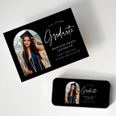 Modern Black Arch Photo Afstuderen Aankondiging